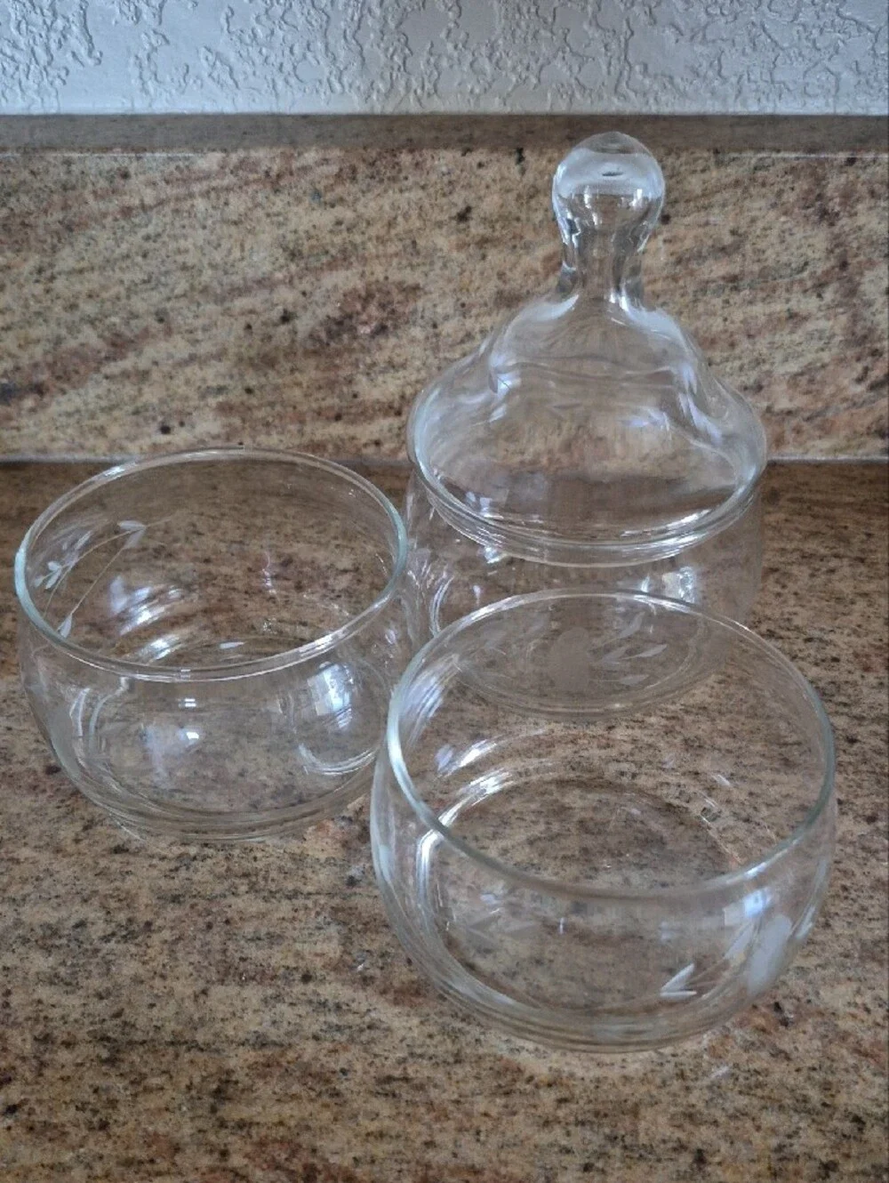 Princess House Heritage Vintage  Clear Three-Tier Glass Canister Candy with Lid